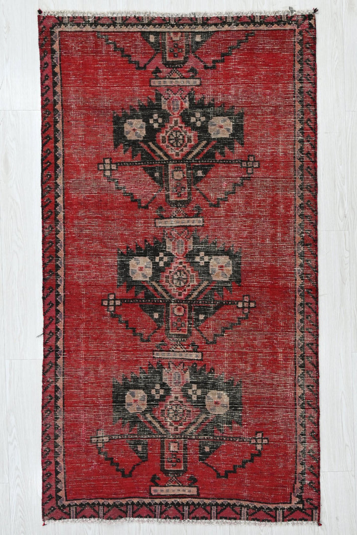 red Accent rug 3' 1" x 6' 1"
