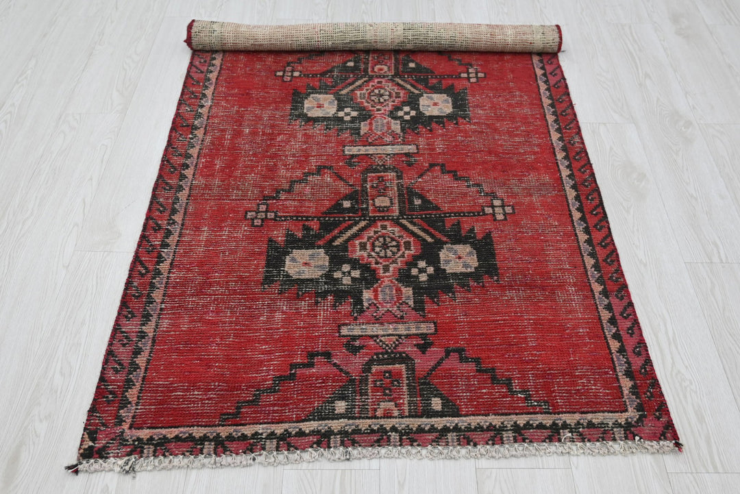 red Accent rug 3' 1" x 6' 1"