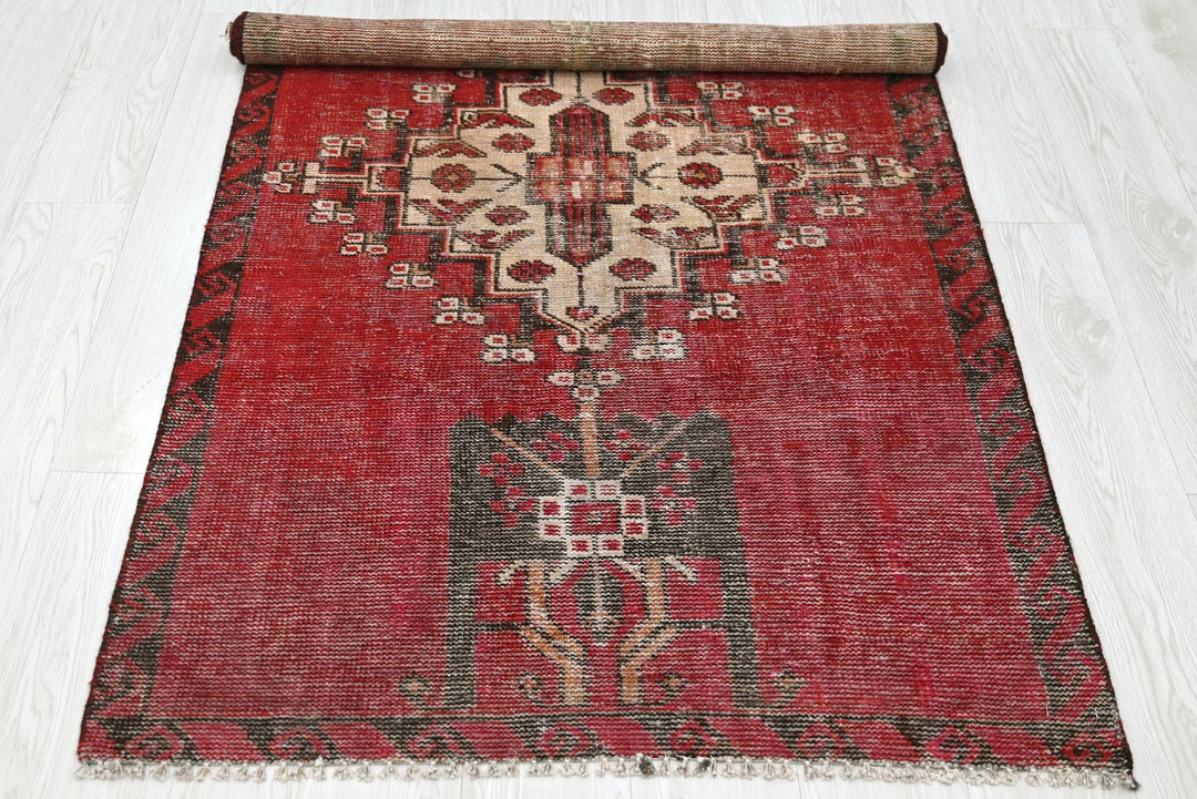 red Accent rug 3' 2" x 5' 9"