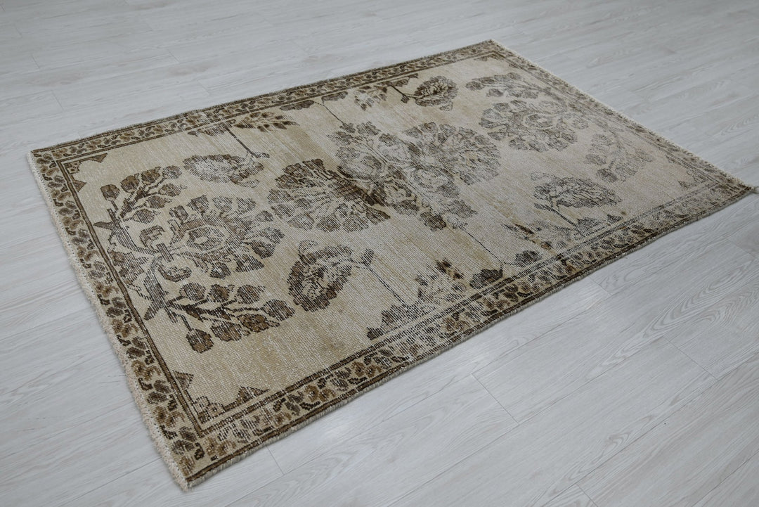 brown Accent rug 4' 0" x 5' 11"