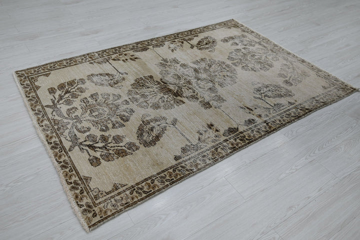 brown Accent rug 4' 0" x 5' 11"