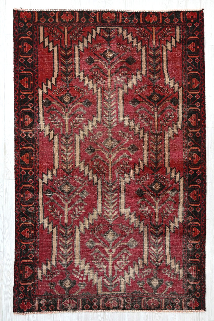 red Accent rug 3' 10" x 6' 4"