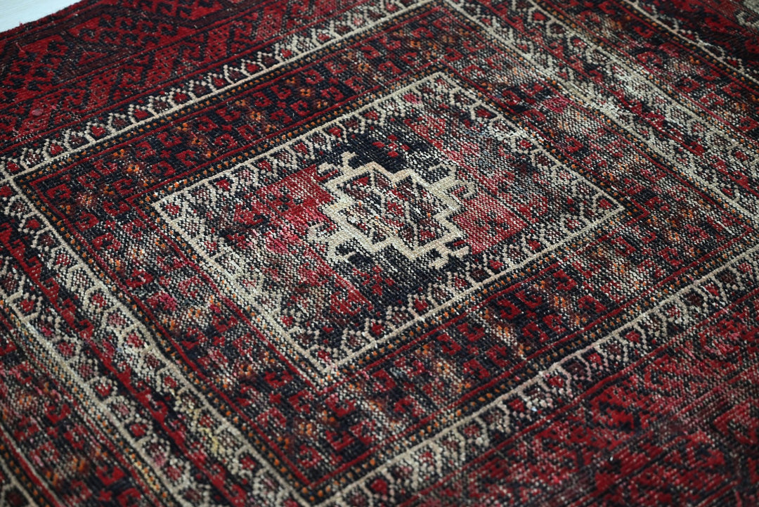 red Accent rug 3' 2" x 6' 4"