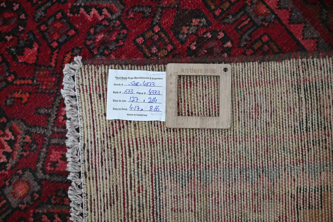 red Medium rug 4' 2" x 8' 8"
