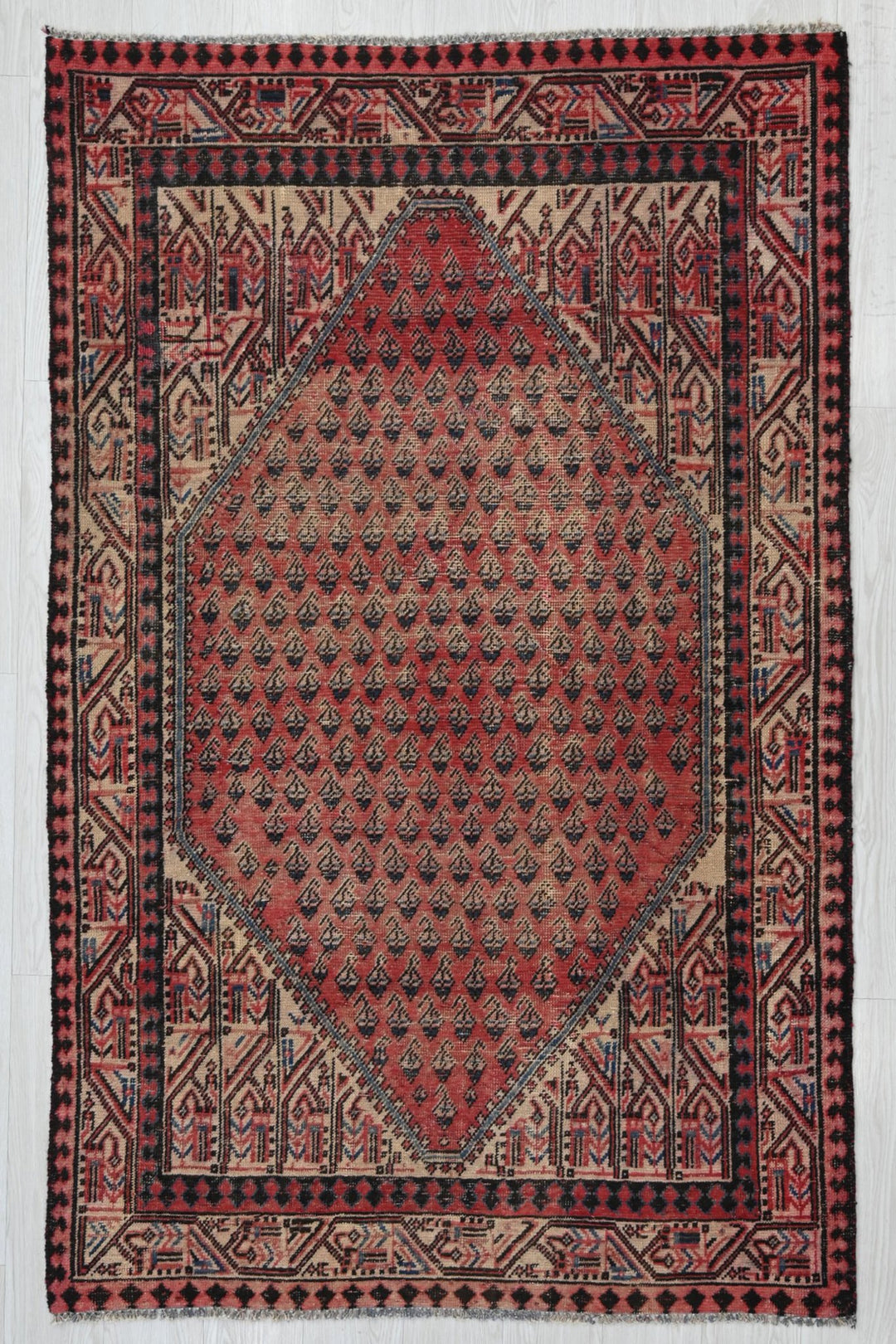 red Accent rug 4' 0" x 6' 5"