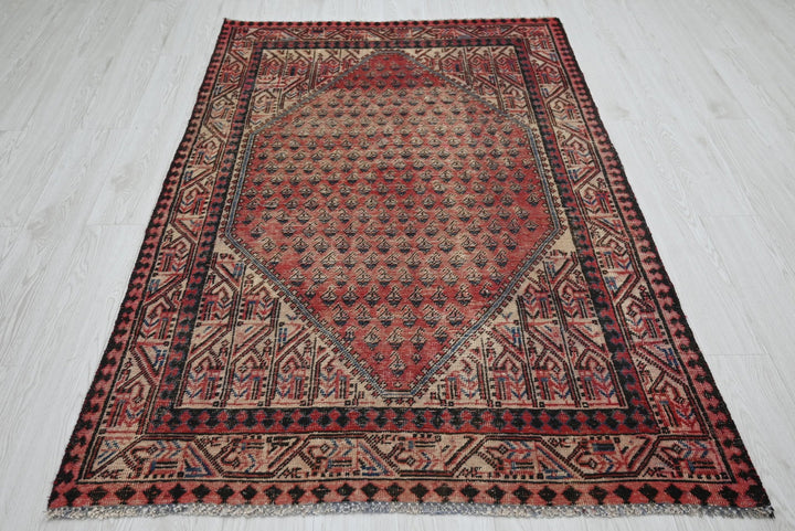 red Accent rug 4' 0" x 6' 5"