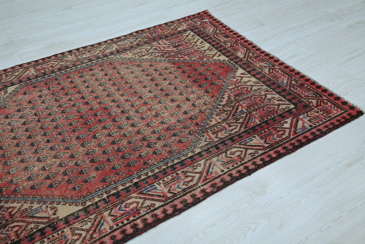 red Accent rug 4' 0" x 6' 5"