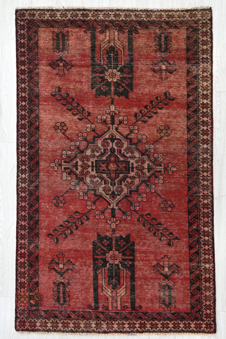 red Accent rug 3' 7" x 6' 3"