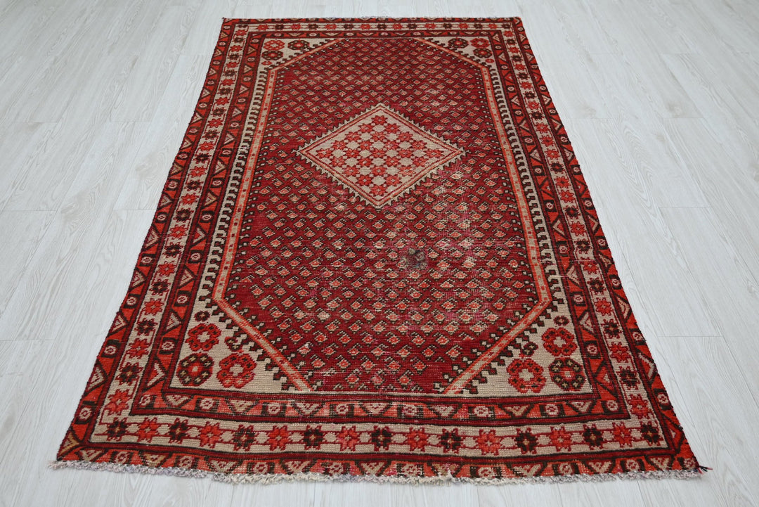 red Medium rug 4' 0" x 6' 8"