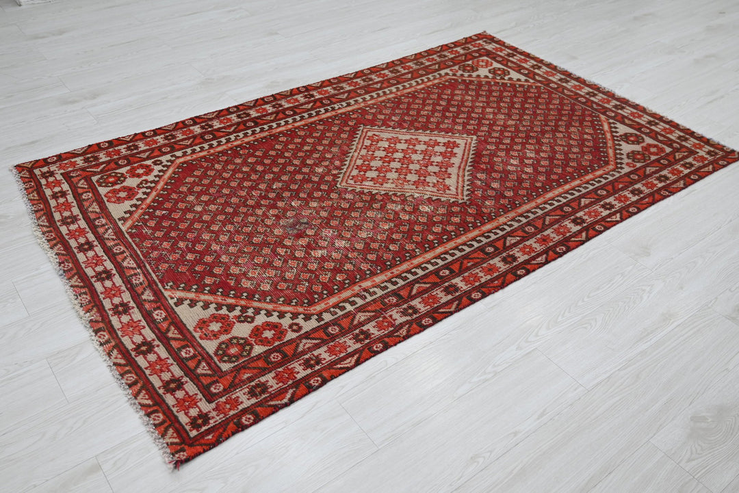 red Medium rug 4' 0" x 6' 8"