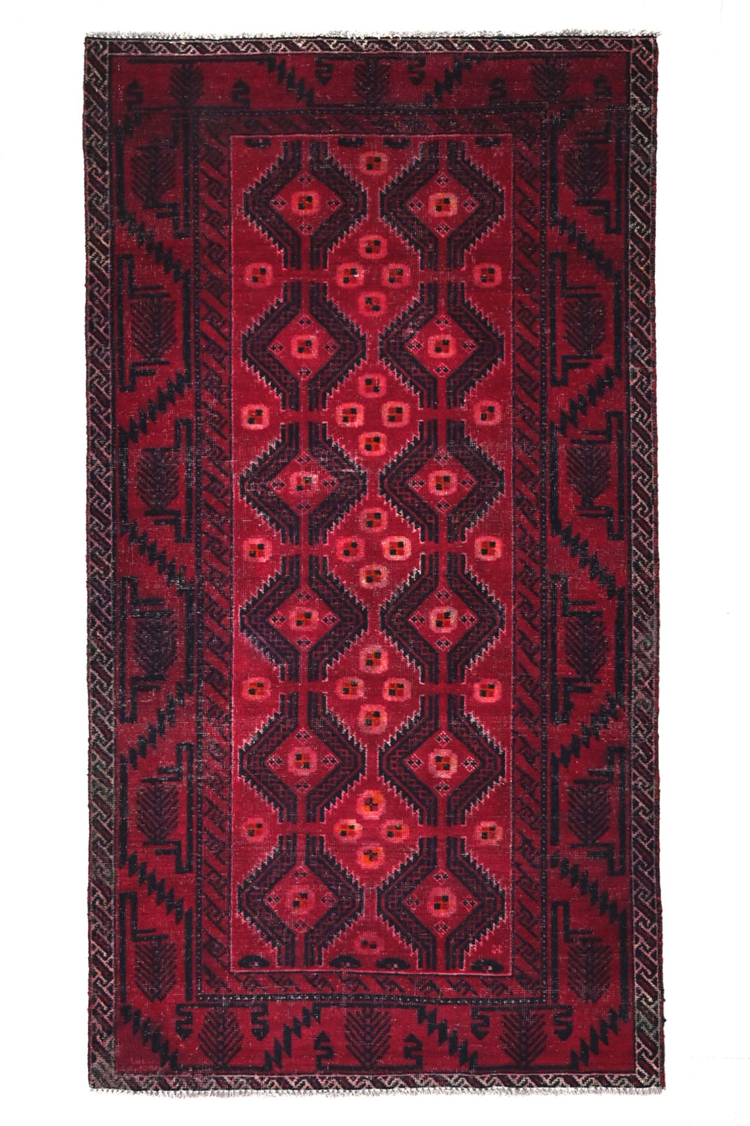 red Medium rug 3' 7" x 7' 1"