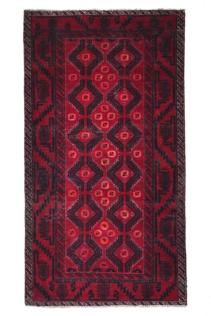red Medium rug 3' 7" x 7' 1"