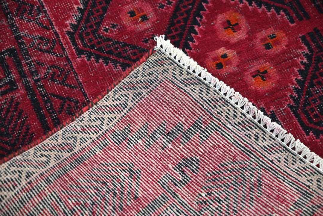 red Medium rug 3' 7" x 7' 1"