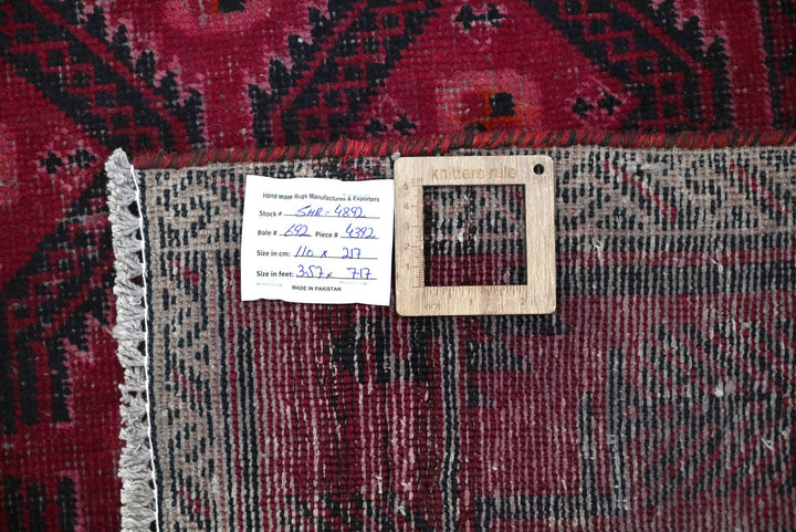 red Medium rug 3' 7" x 7' 1"
