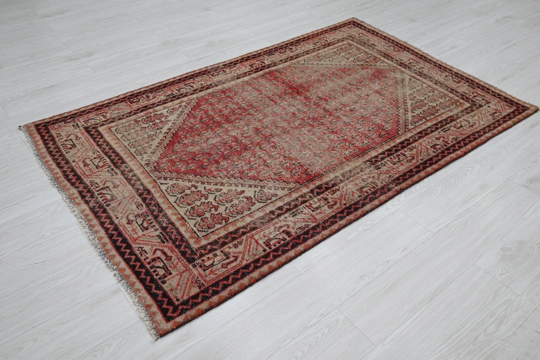 red Accent rug 4' 0" x 6' 4"