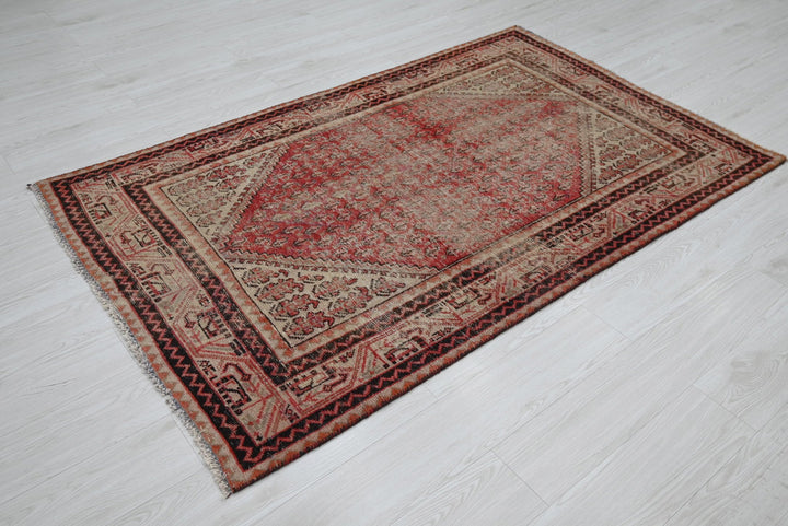 red Accent rug 4' 0" x 6' 4"