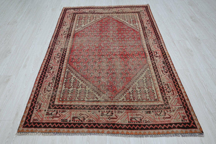 red Accent rug 4' 0" x 6' 4"
