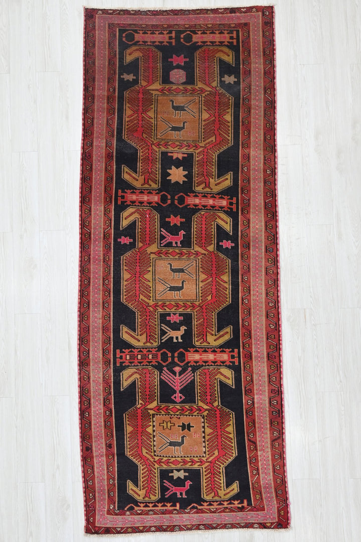black Runner rug 3' 9" x 9' 6"
