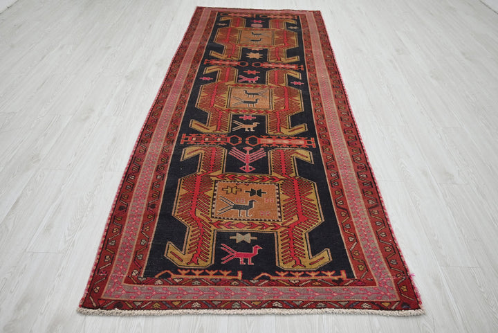 black Runner rug 3' 9" x 9' 6"