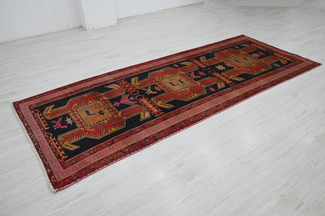 black Runner rug 3' 9" x 9' 6"