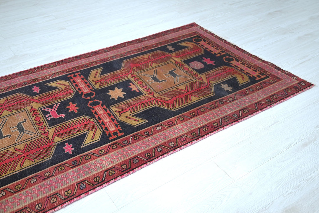 black Runner rug 3' 9" x 9' 6"