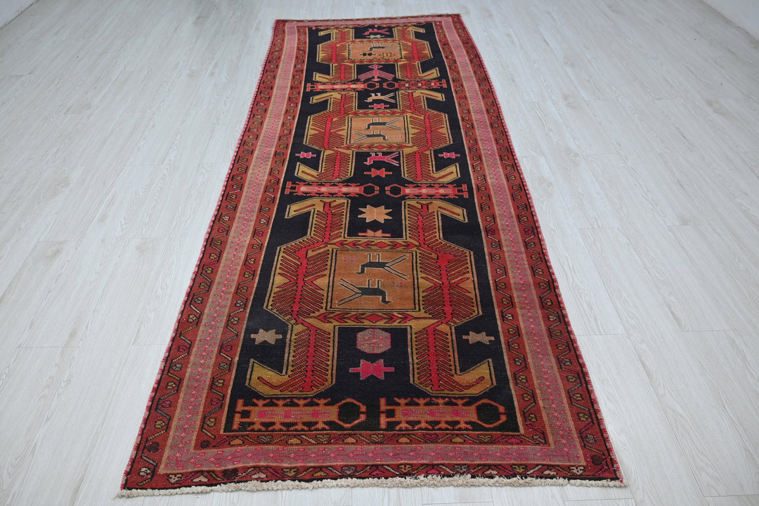 black Runner rug 3' 9" x 9' 6"
