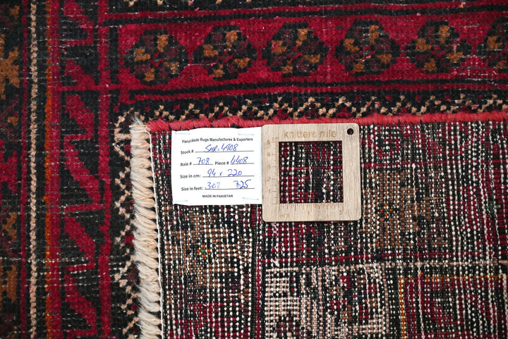 red Medium rug 3' 1" x 7' 3"