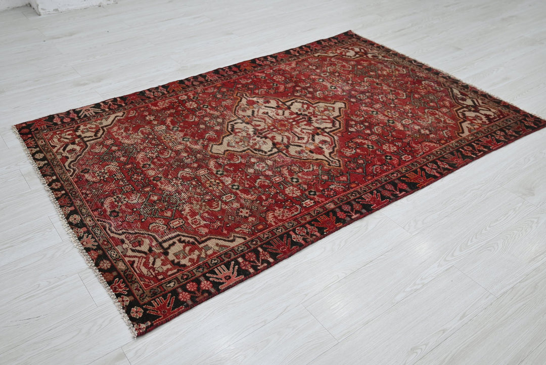 red Accent rug 4' 0" x 6' 3"