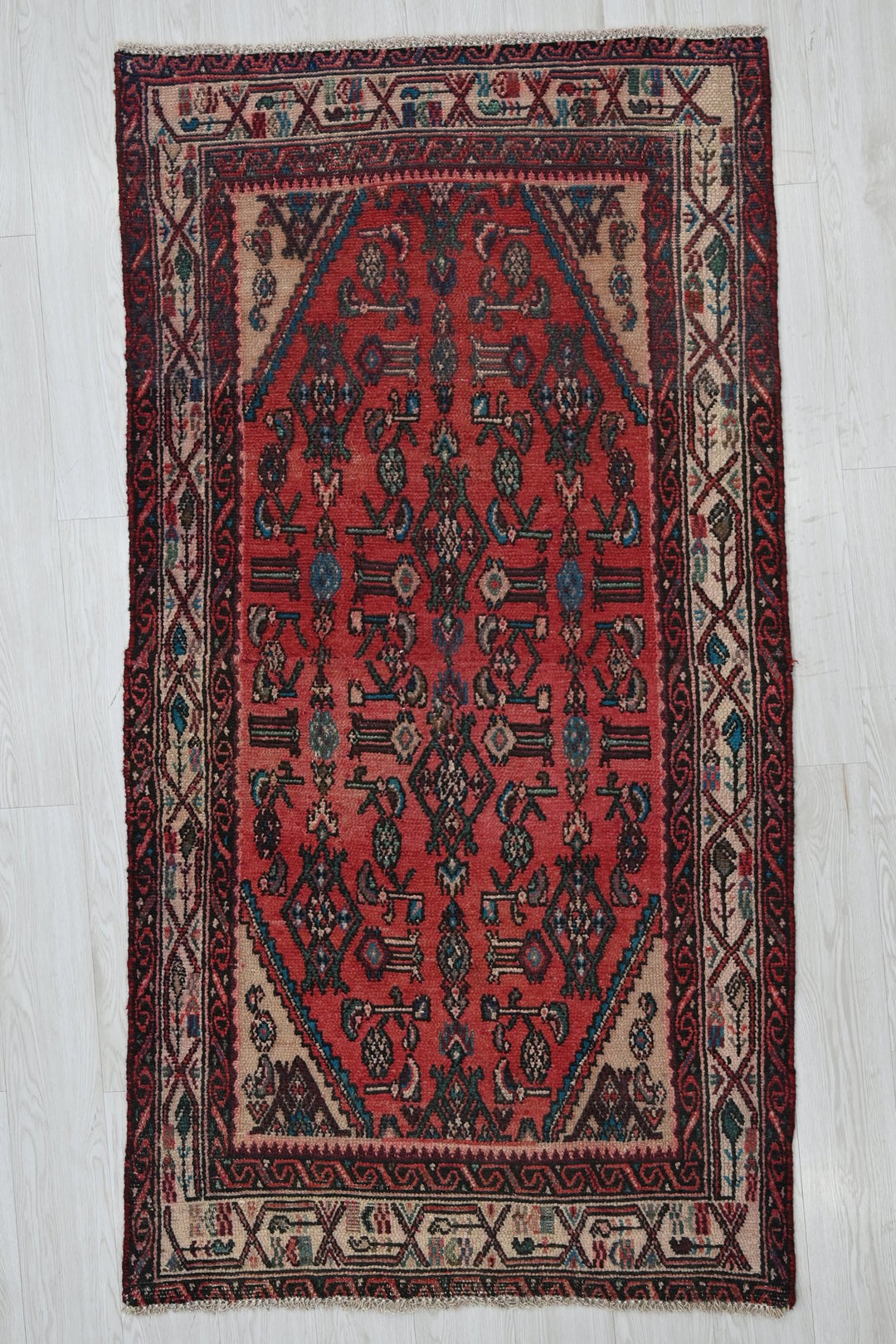 red Accent rug 3' 4" x 6' 6"