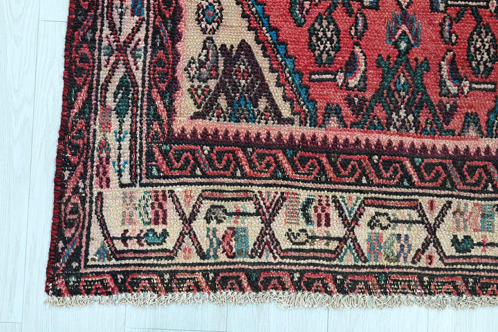 red Accent rug 3' 4" x 6' 6"