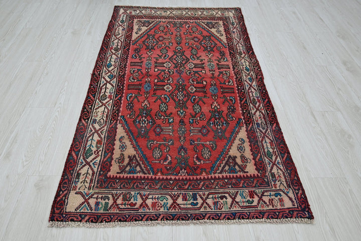 red Accent rug 3' 4" x 6' 6"