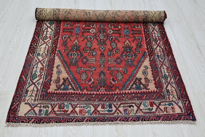 red Accent rug 3' 4" x 6' 6"