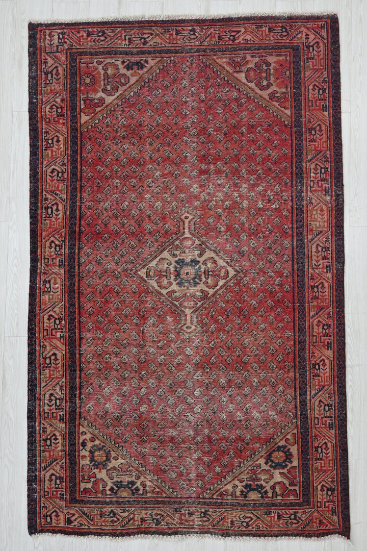 red Medium rug 4' 1" x 6' 9"