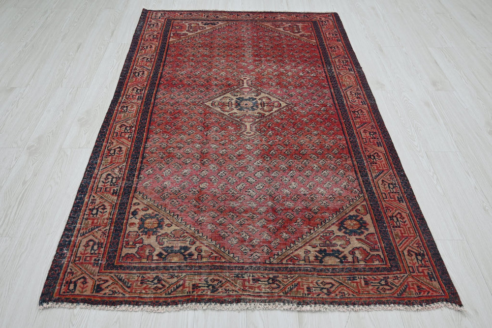 red Medium rug 4' 1" x 6' 9"