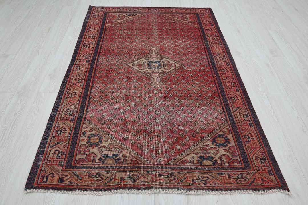 red Medium rug 4' 1" x 6' 9"