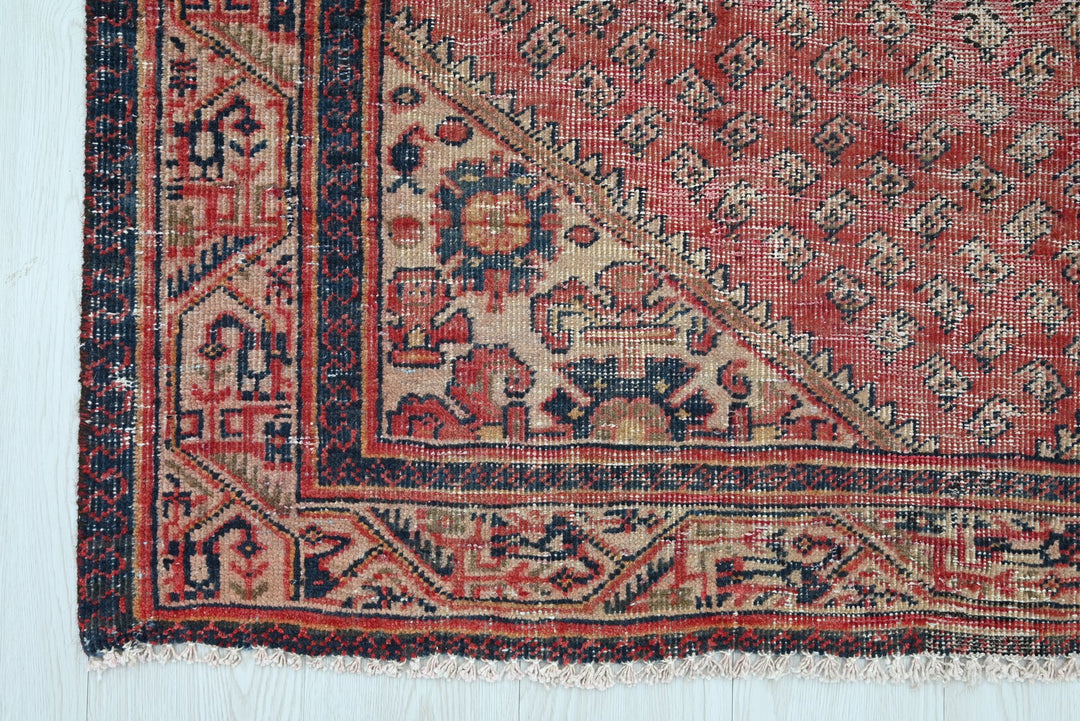 red Medium rug 4' 1" x 6' 9"