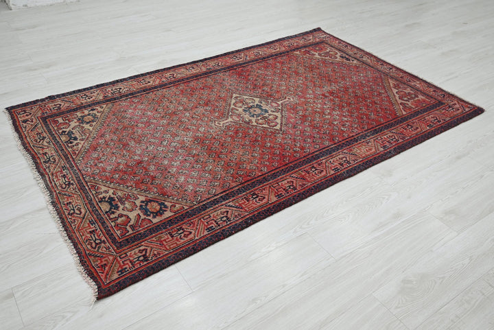 red Medium rug 4' 1" x 6' 9"