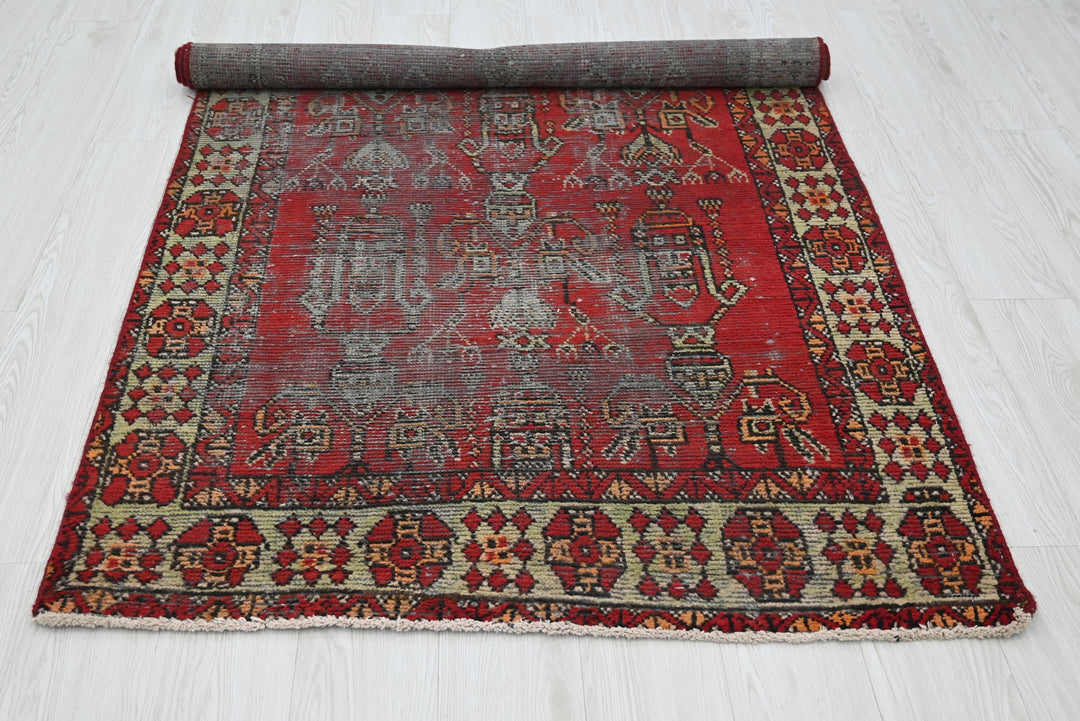 red Accent rug 3' 8" x 6' 4"