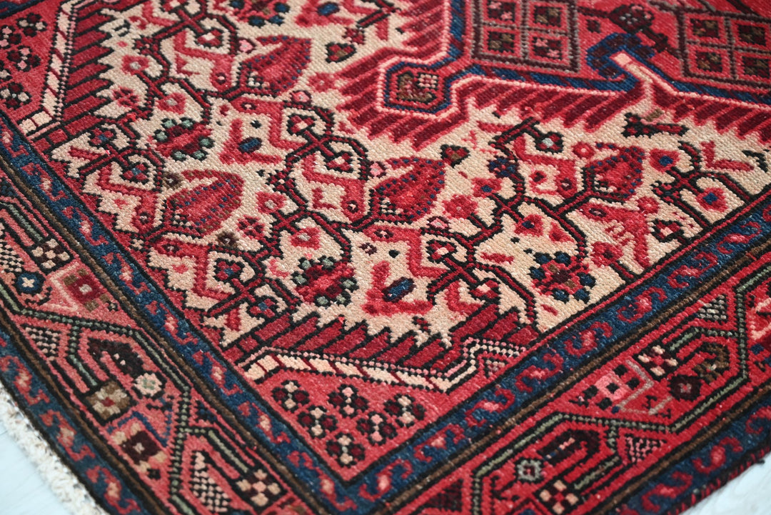 red Accent rug 2' 8" x 4' 1"