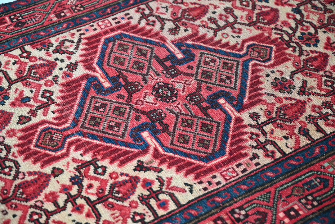 red Accent rug 2' 8" x 4' 1"