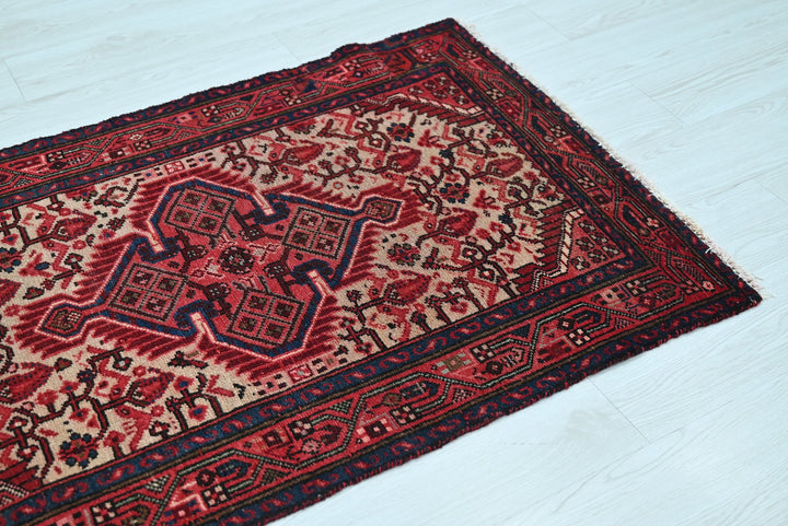 red Accent rug 2' 8" x 4' 1"