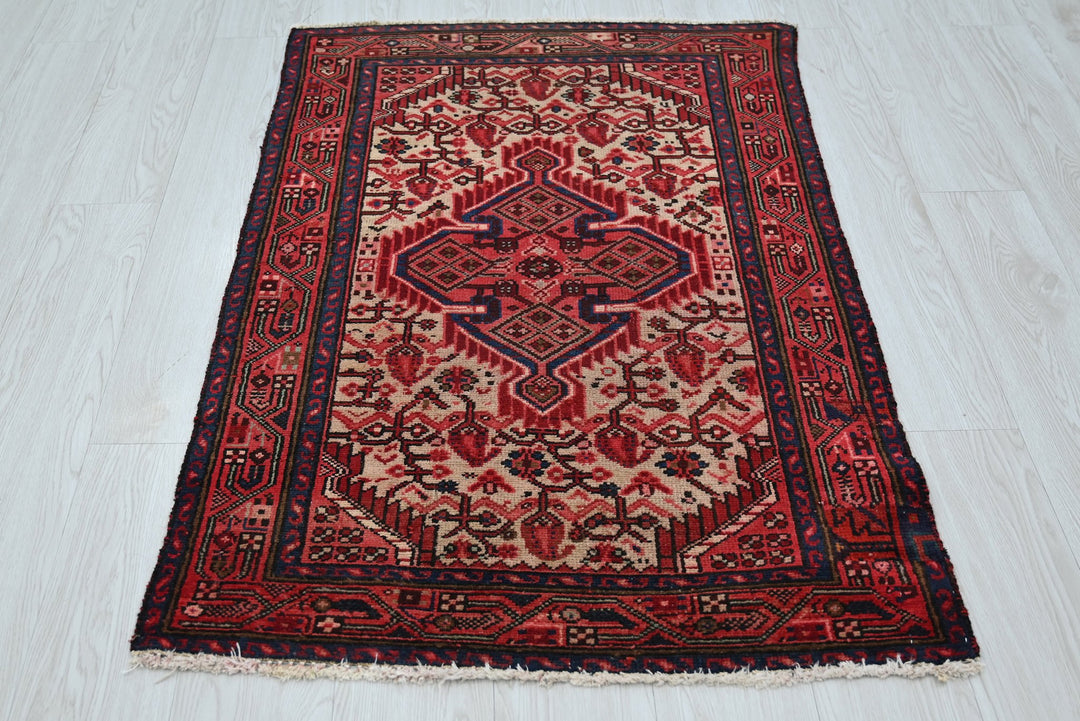 red Accent rug 2' 8" x 4' 1"