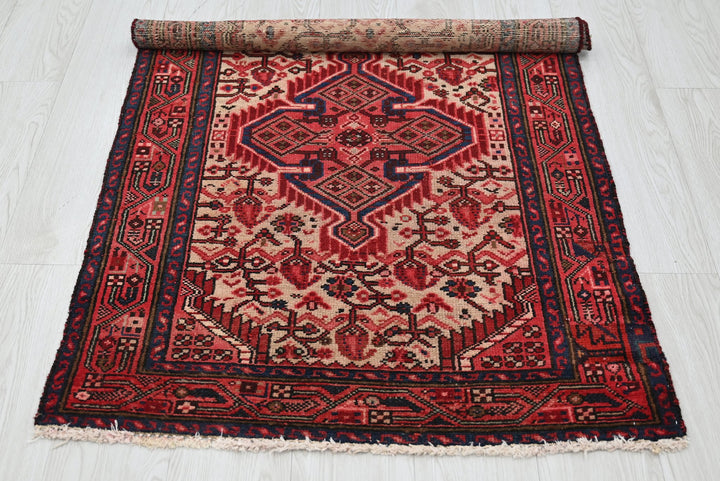 red Accent rug 2' 8" x 4' 1"