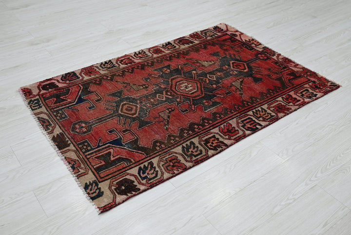 red Accent rug 3' 1" x 4' 9"