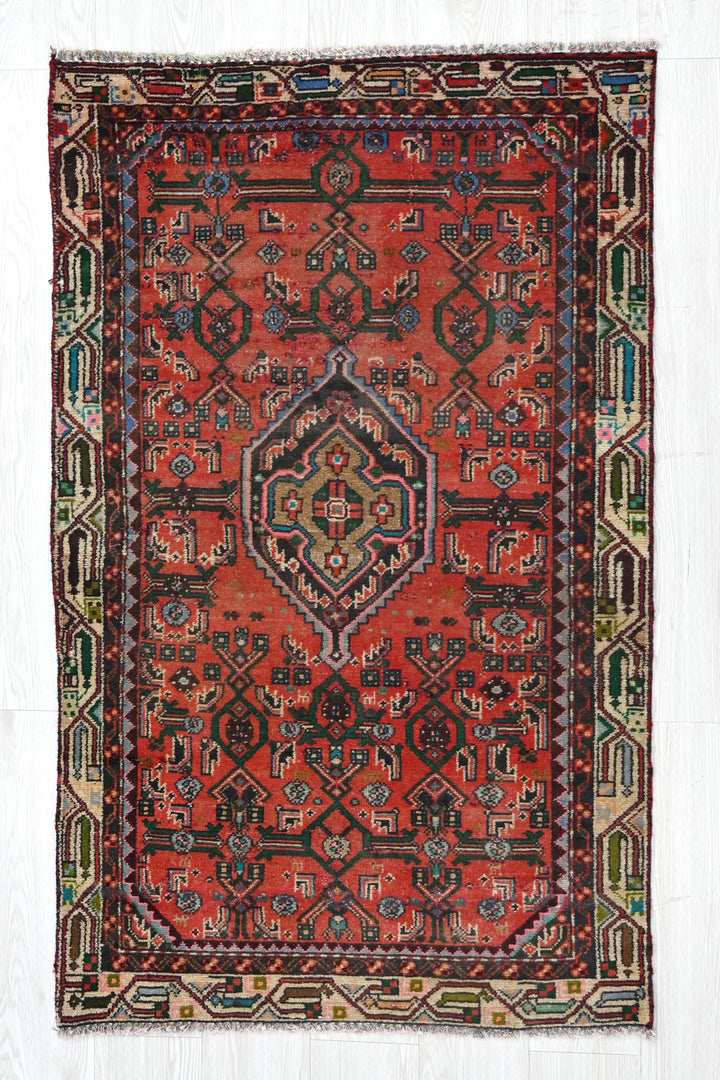 red Accent rug 2' 9" x 4' 5"