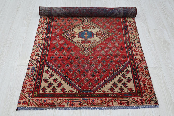 red Accent rug 2' 10" x 4' 9"