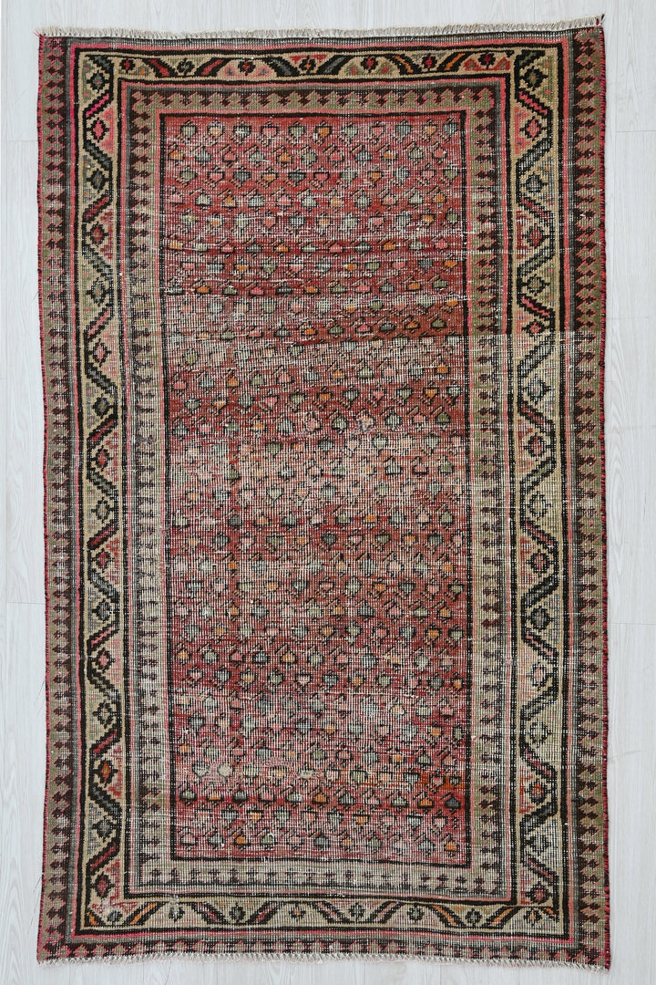 red Accent rug 3' 8" x 5' 9"