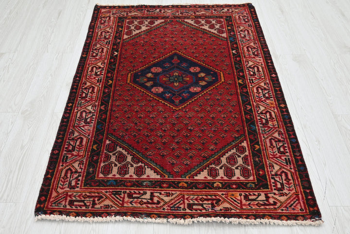 red Accent rug 3' 3" x 4' 11"