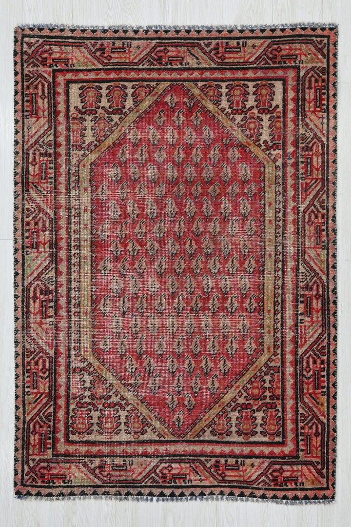 red Accent rug 3' 2" x 4' 7"