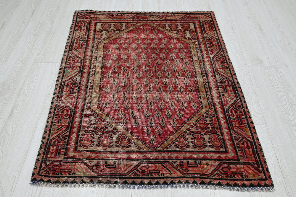 red Accent rug 3' 2" x 4' 7"
